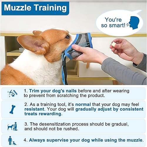 Miniatura 3 de Bozal para perro, bozal de malla para perros pequeños, medianos y grandes, bozal suave para evitar que muerdan, bozal ajustable y transpirable para