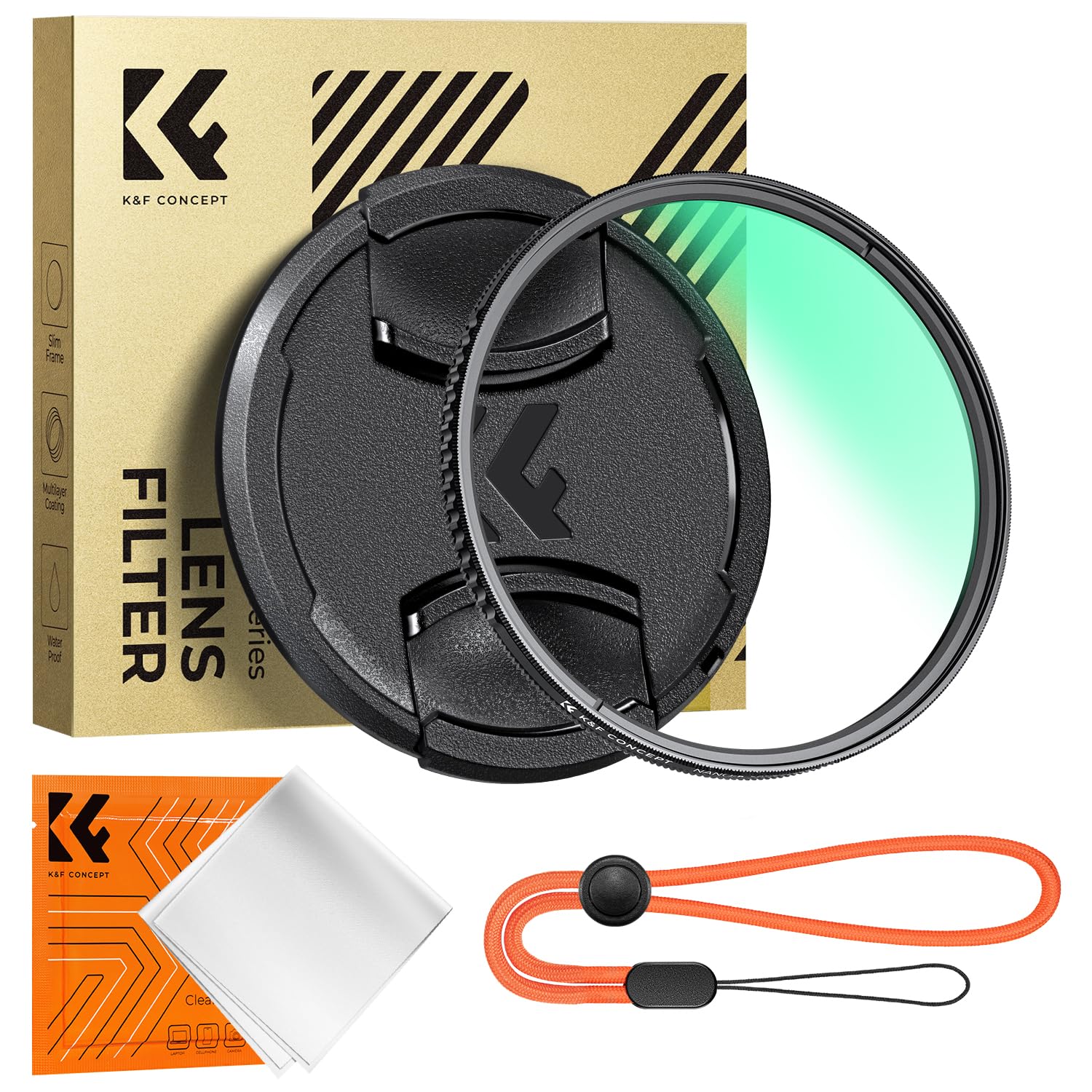 K&F CONCEPT Filtr polaryzacyjny 67 mm, okrągły filtr polaryzacyjny CPL, Ultra Definiton 24 warstwy wielowarstwowe, ze ściereczką do czyszczenia osłony obiektywu (seria Nano-D)