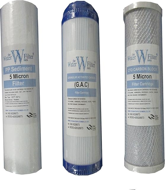 Reverse Osmosis Water Filter System 6 month filter set (first 3 stages in 5 stage ro water filter system)