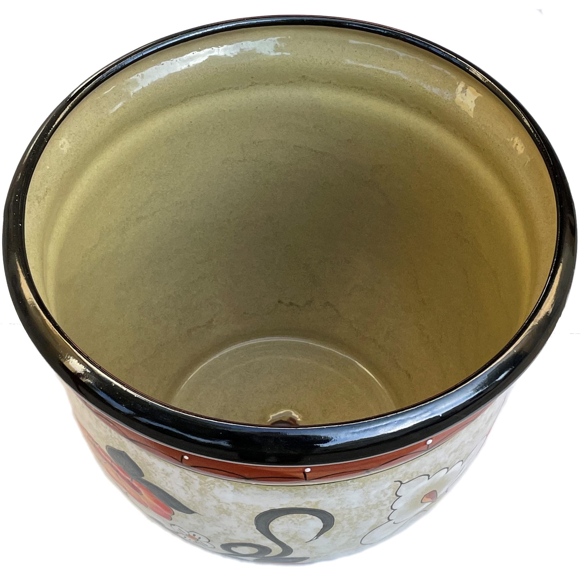 Fine Crafts Imports Indoors/Outdoors Bell Lily Sunflower Mexican Colors Talavera Ceramic Garden Pot