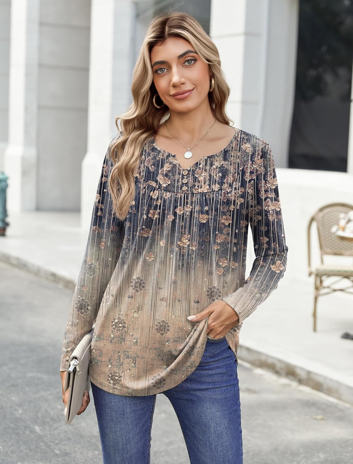 Zeagoo Womens Tops Long Sleeve Shirts Boho Tops for Women 2026 Fall Blouses Ladies Sweatshirts Spring Fashion Clothing - Image 2