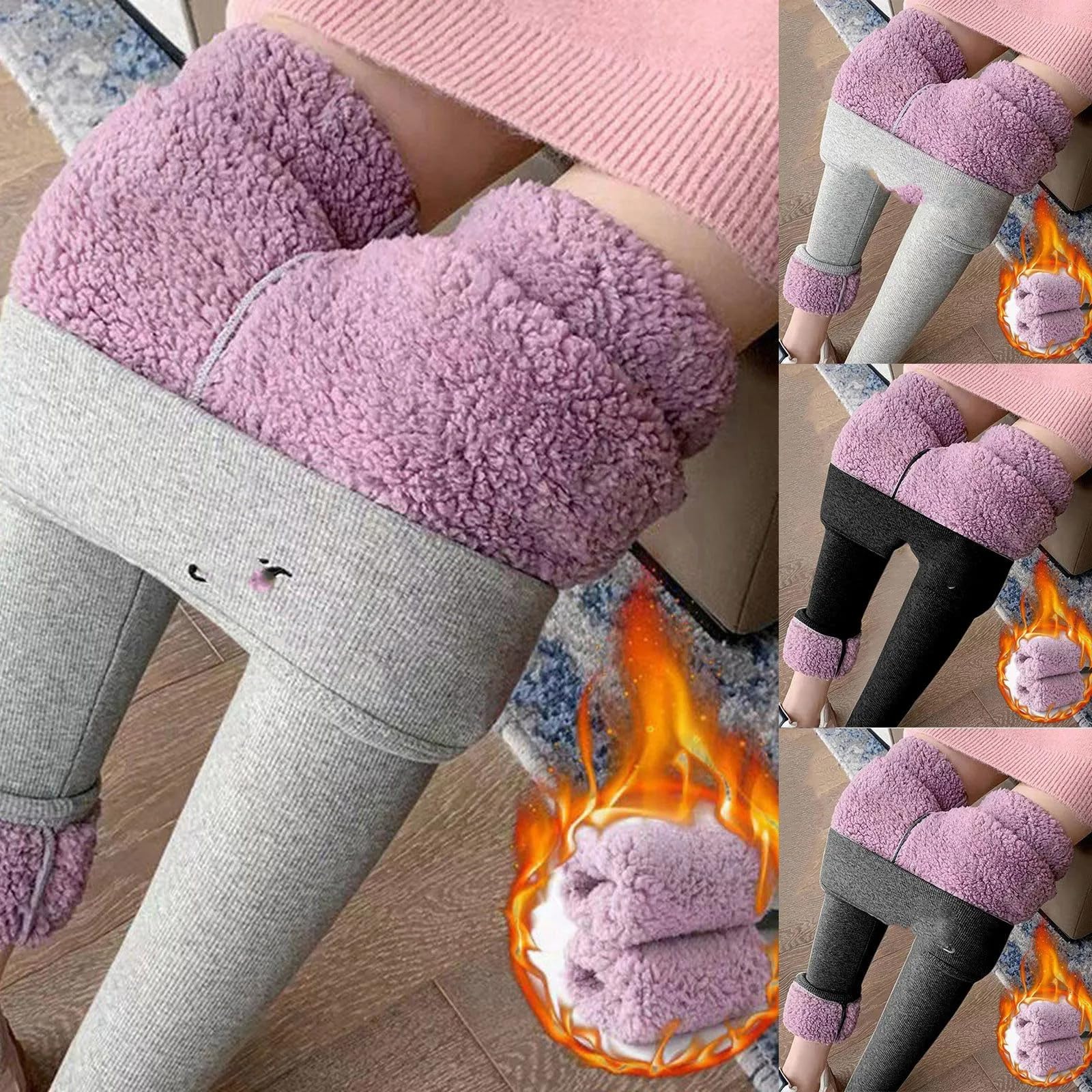 Leginsy Z Podszewką Z Polaru Damskie - Damskie Zimowe Legginsy Grube Legginsy Z Polaru Damskie Ciepłe Spodnie Termiczne Z Podszewką Z Polaru Do Kostek Wysoki Stan Elastyczne Legginsy