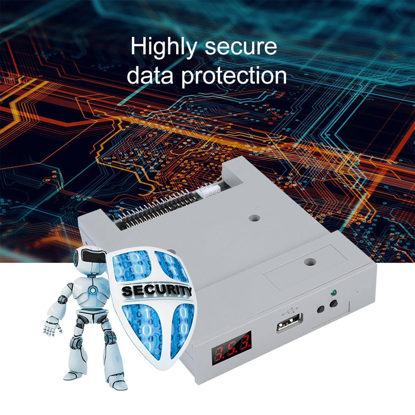 Beufee USB Floppy Drive, 3.5in Floppy Disk Drive Floppy Emulator SFR1M44 U100 1.44MB FAT32 USB SSD Floppy Drive Emulator