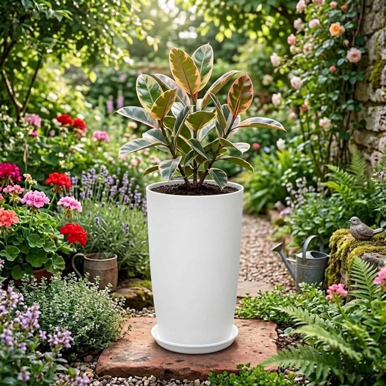 Go Hooked Tower Pots - 4 Pack, Indoor Outdoor Planters -8 Go Hooked Tower Pots - 4 Pack, Indoor Outdoor Planters -8