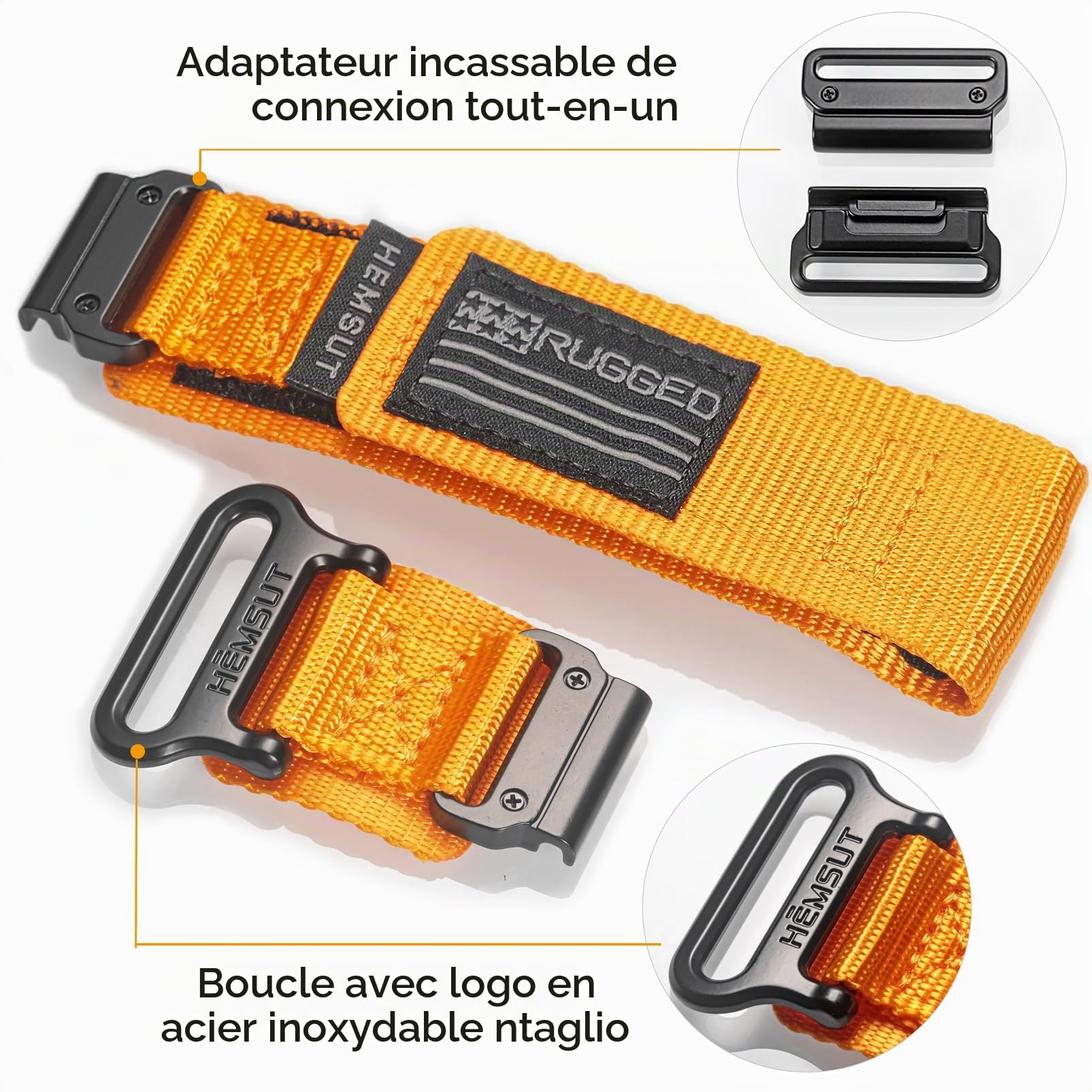 Compatible pour Garmin Venu/Venu 2 Plus/Venu Sq/Venu Sq 2/ Venu Sq Music (Pas Venu 2S/Venu 2) Quick Pins Watch Band, Super Rugged Nylon Sports Strap With Woven Loop Design