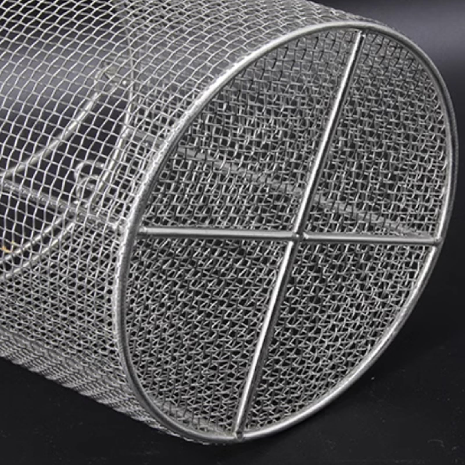 Cesta redonda para instrumental con asa de transporte, acero inoxidable, malla de 4 mm, para instrumental de laboratorio, hospital, odontología, etc.(20x15cm/7.9x5.9in)