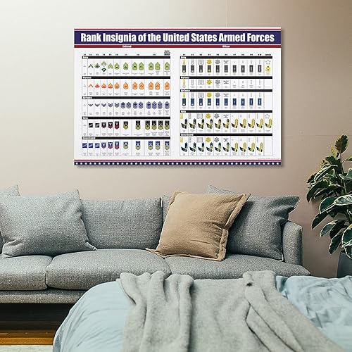 Miniatura 7 de Póster de rango militar de Estados Unidos, póster de insignia de soldado y oficial estadounidense, ejército, cuerpo de marina, fuerza aérea,