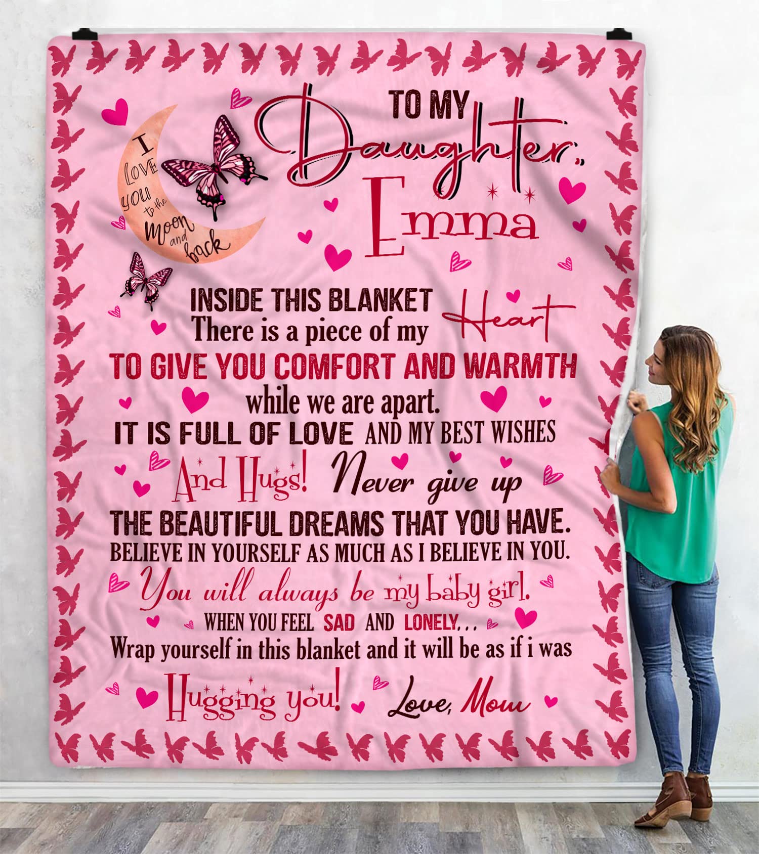 Amazon.com: Personalized Blanket to My Daughter, to My Daughter Blanket  from Mom,Dad, Dad, Gift for Daughter, Customized Name, Custom Blanket for  Birthday, Christmas, Thanksgiving,to My Daughter Throw Blanket : Home u0026  Kitchen