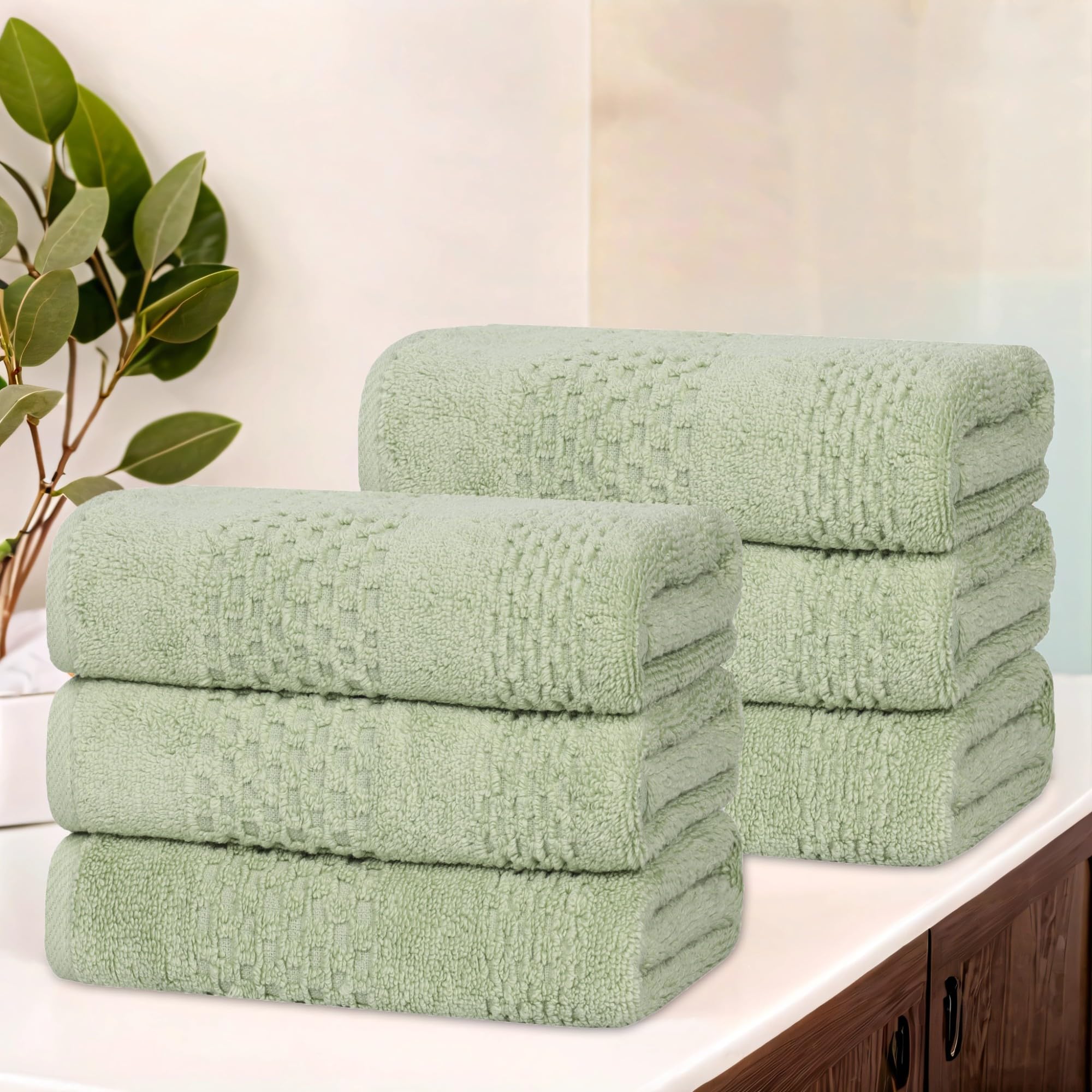 Toallas de algodón de peso medio ideales para crear un spa en el baño