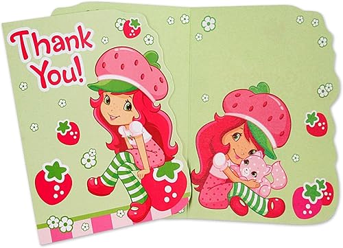 amscan Notas de agradecimiento de pastel de fresa (paquete de 8)