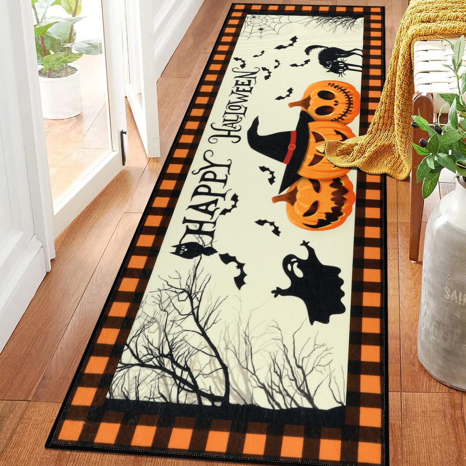 Alfombra de pasillo Pauwer de 2x6 lavable y antideslizante para entrada