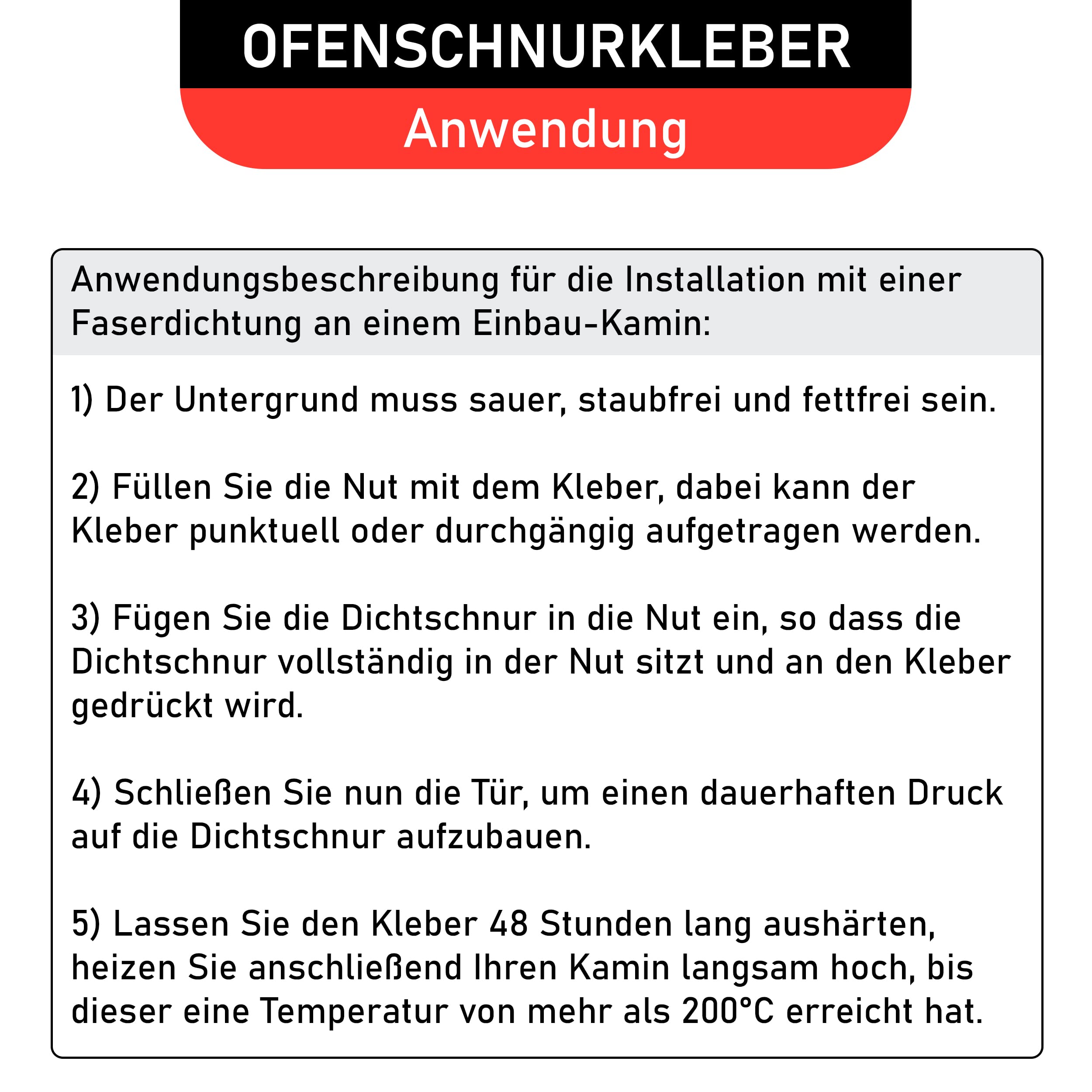 LANZZAS Feuerfester Hochtemperatur Ofen- Dichtschnur Kleber für Kamine, Öfen, Dämmplatten, Muffen und Schamottsteinen. Hitzebeständig bis 1100 Grad