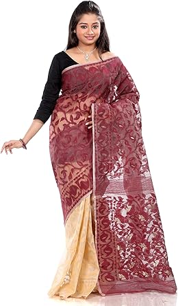 fashion Traditional Handloom Half N Half Pure Dhakai Jamdani Silk Saree At Amazon Women S Clothing Store fashion Traditional Handloom Half N Half Pure Dhakai Jamdani Silk Saree At Amazon Women S Clothing Store