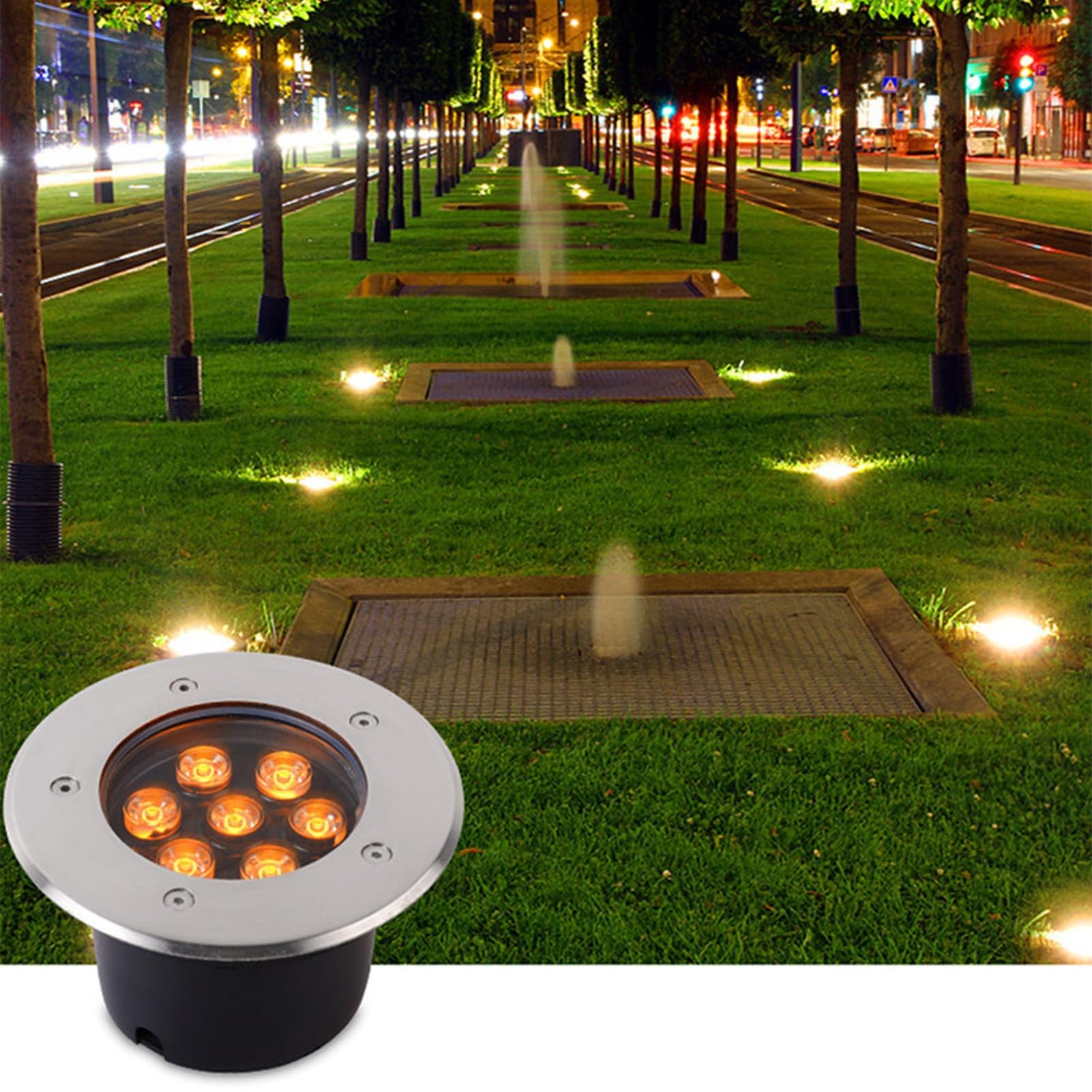 Bassa Tensione Faretti da Pavimento LED Luce Sotterranea Impermeabile IP66 AC12/24V Esterno Faretto Incasso A Terra per Vialetti, Terrazze, Patio, Cortile, Giardino(White,24W-AC12V)