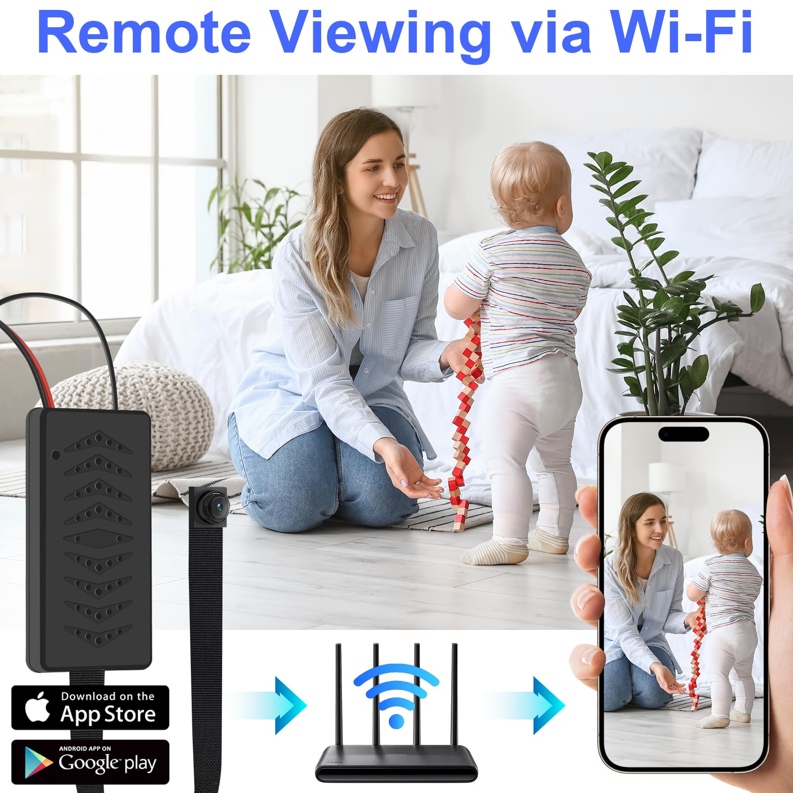 Mini HD Kamera WiFi, Tragbare Kleine Kamera, 1080P Mikro Videokamera | 5GHz & 2.4GHz WLAN, Bewegungserkennung, Langer Akkulaufzeit, TUYA APP Remote View