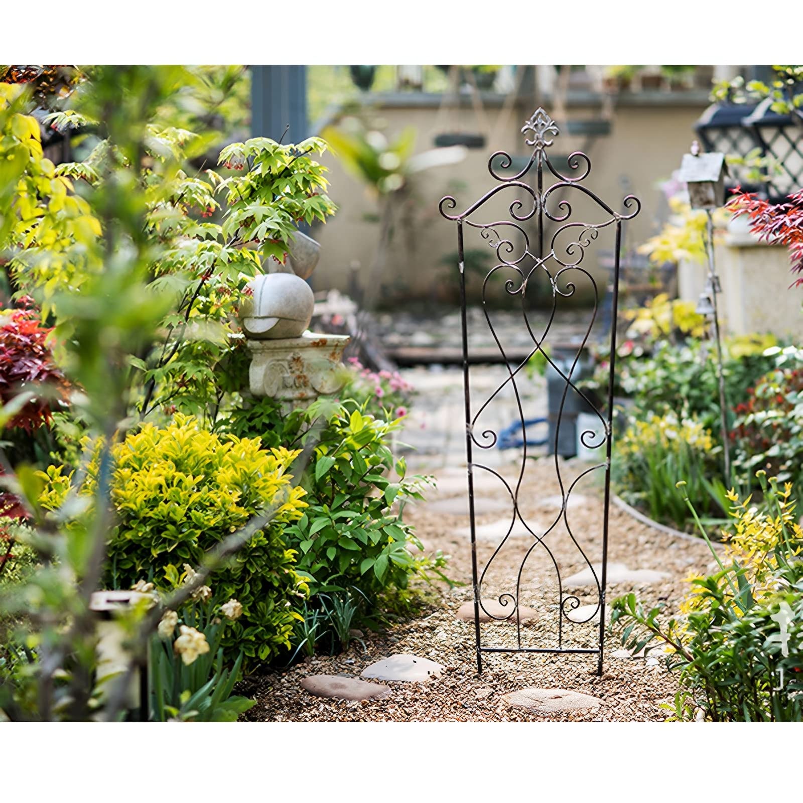 2 Obelischi Metallo Per Rose - 200x40cm, Nero, Per Giardino