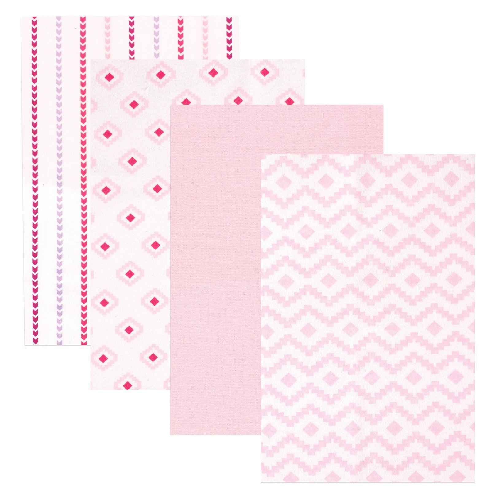 Hudson Baby Unisex Baby Cotton Flannel Receiving Blankets, Girl Modern, One Size