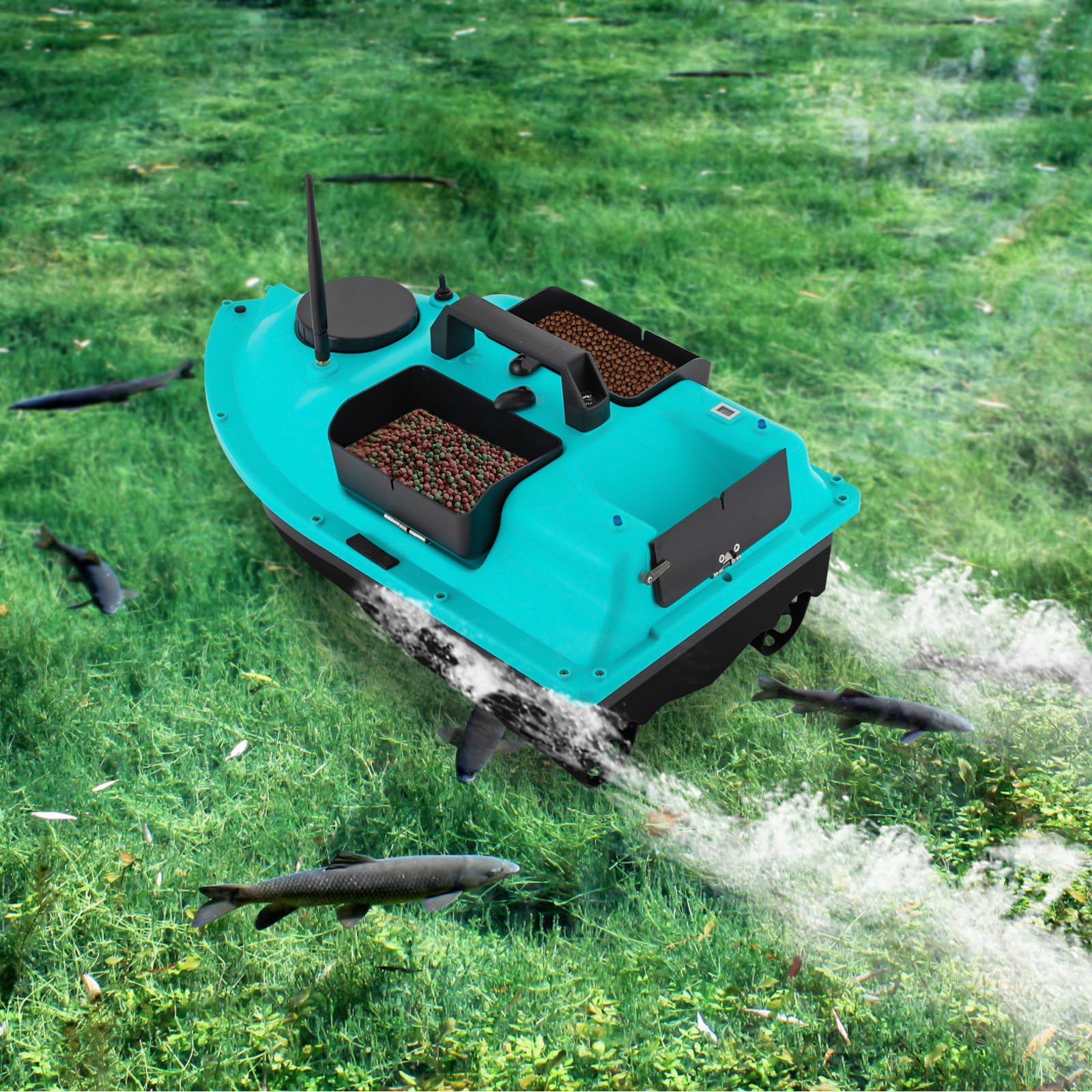 Barca Telecomandata Per Pesca Con GPS - Ecoscandaglio, 16 Punti, Doppio Motore, Batteria 5200mAh - Foto 10