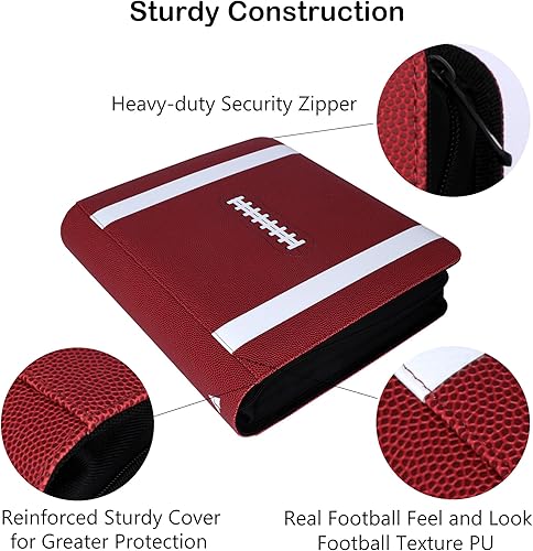 Miniatura 2 de Rayvol Carpeta de tarjetas de fútbol, 9 bolsillos 1008 carpeta de tarjetas deportivas con 112 páginas transparentes de doble cara y anillos en D de