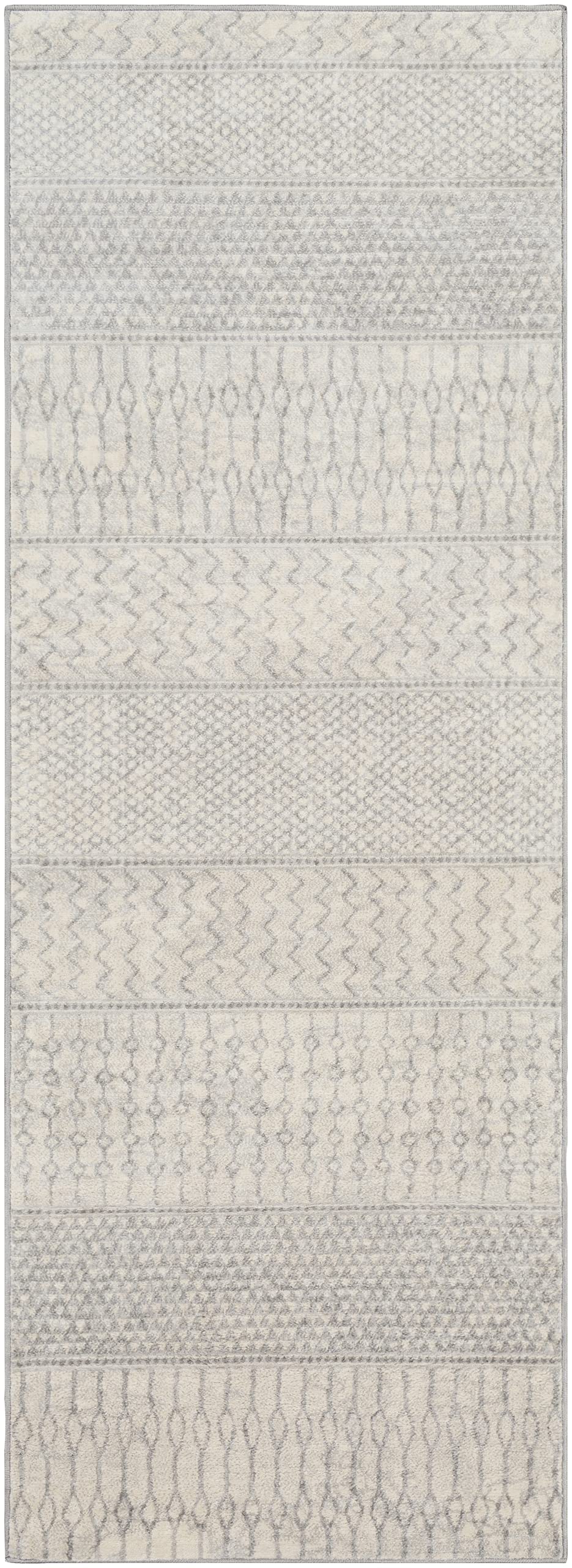 Artistic Weavers Hana Modern Moroccan Area Rug, 2 ft 7 in x 7 ft 3 in, Silver Grey