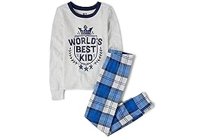 Boys&#x27; Long Sleeve Top and Pants Snug Fit 100% Cotton 2-Piece Pajama