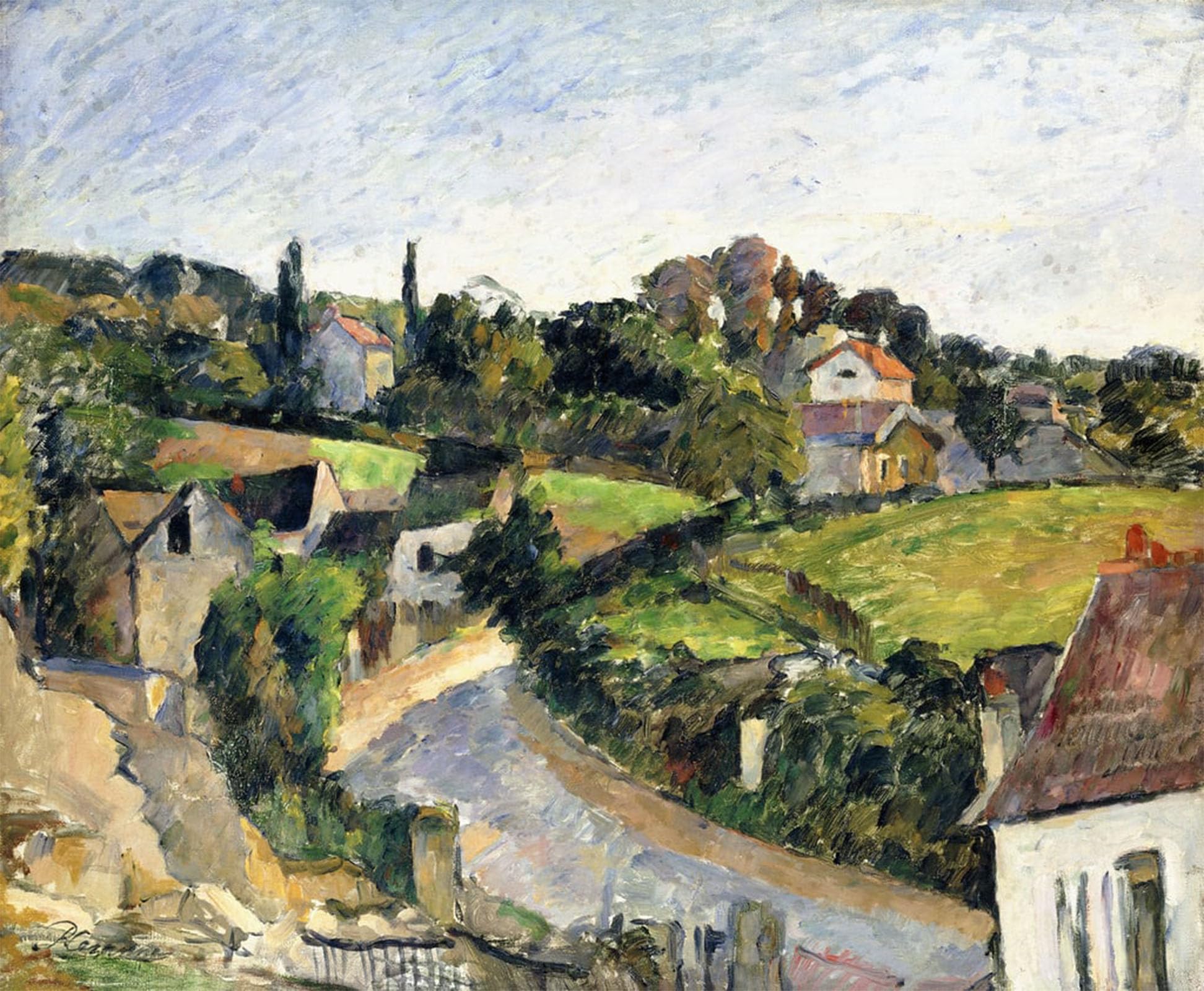 SERENDIPITP Abstract Painting Mural Print Picture Wall Decor Painting the Winding Road by Paul Cézanne Vintage Wall Artwork for Home Decor 60x90cm
