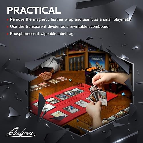 Miniatura 6 de Quiver Time Citadel Deck Block  Soporte para caja de cartas para tarjetas, dados y fichas, divisor personalizado de caja de mazos  100+ Commander