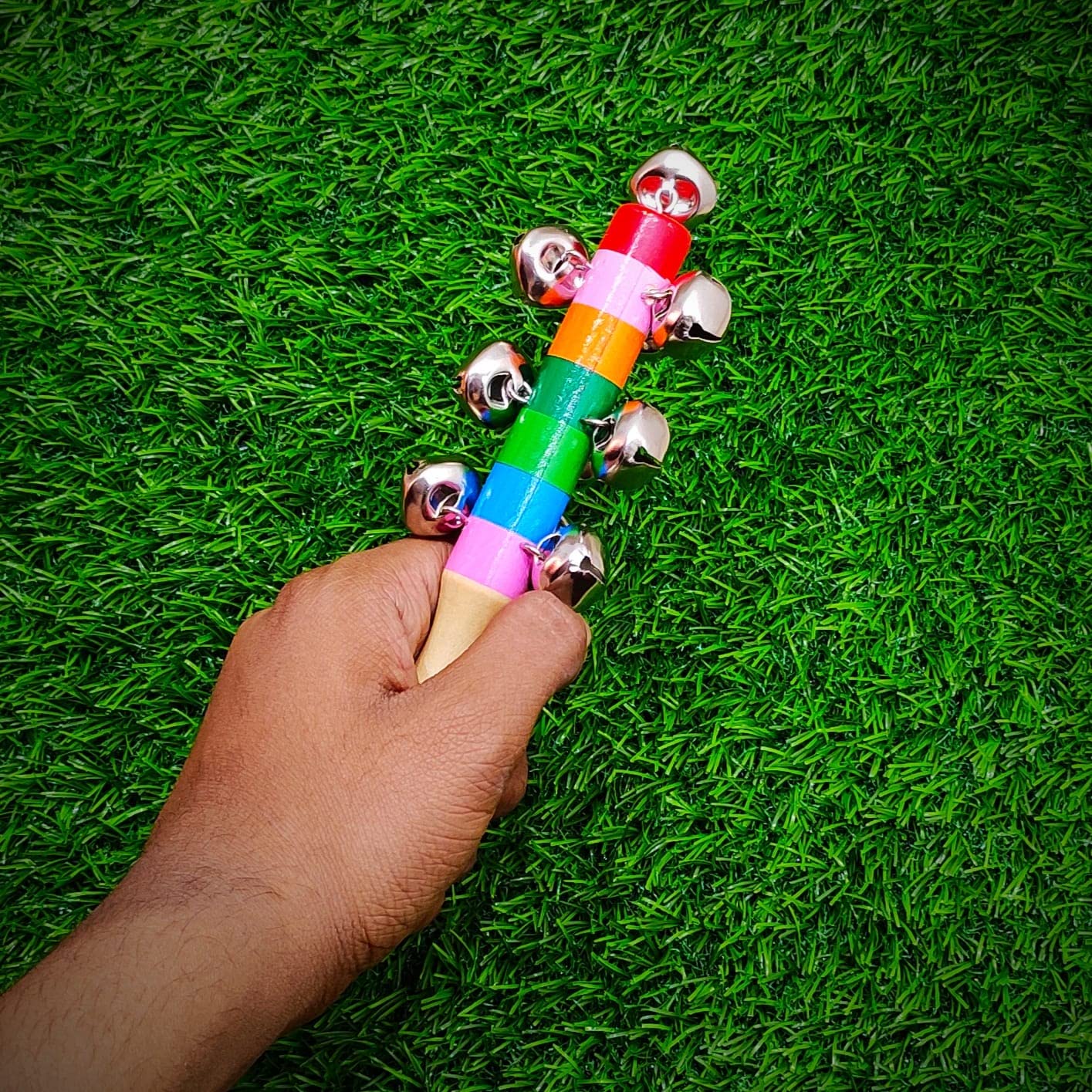 Vemlons Wooden Non Toxic Colourful Rattle Toys for New Born Baby, Musical Infant Toy, / Dugi Dugi Rattle Sweet Cuddle Infant of JhunJhuna/lakdi ka jhunjhuna 1