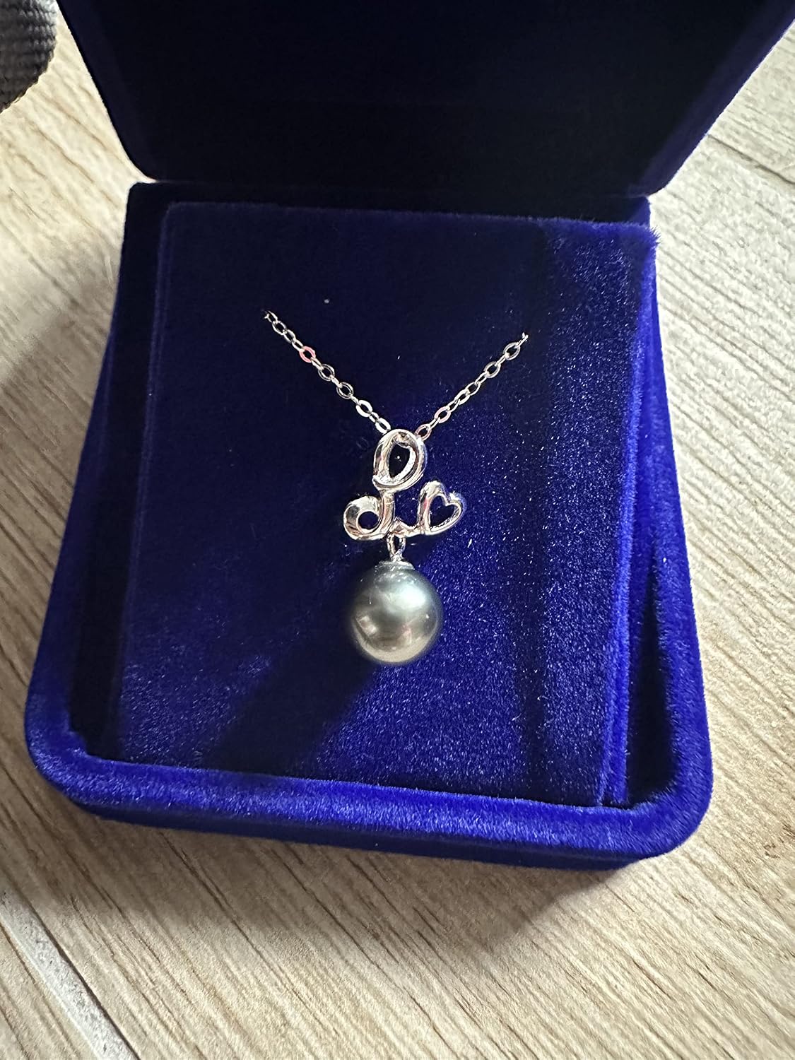 NONNYL Real Tahitian Black Pearl Pendant Necklaces for Women & 9-10mm Round 18K Gold Plated 925 Sterling Silver - Fine Jewelry Gifts for Women Wife Mom Daughter