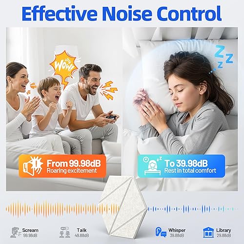 Miniatura 2 de Paquete de 12 paneles acústicos con paneles autoadhesivos de espuma a prueba de sonido de 12 x 10 x 0.4 pulgadas para paredes, paneles de pared