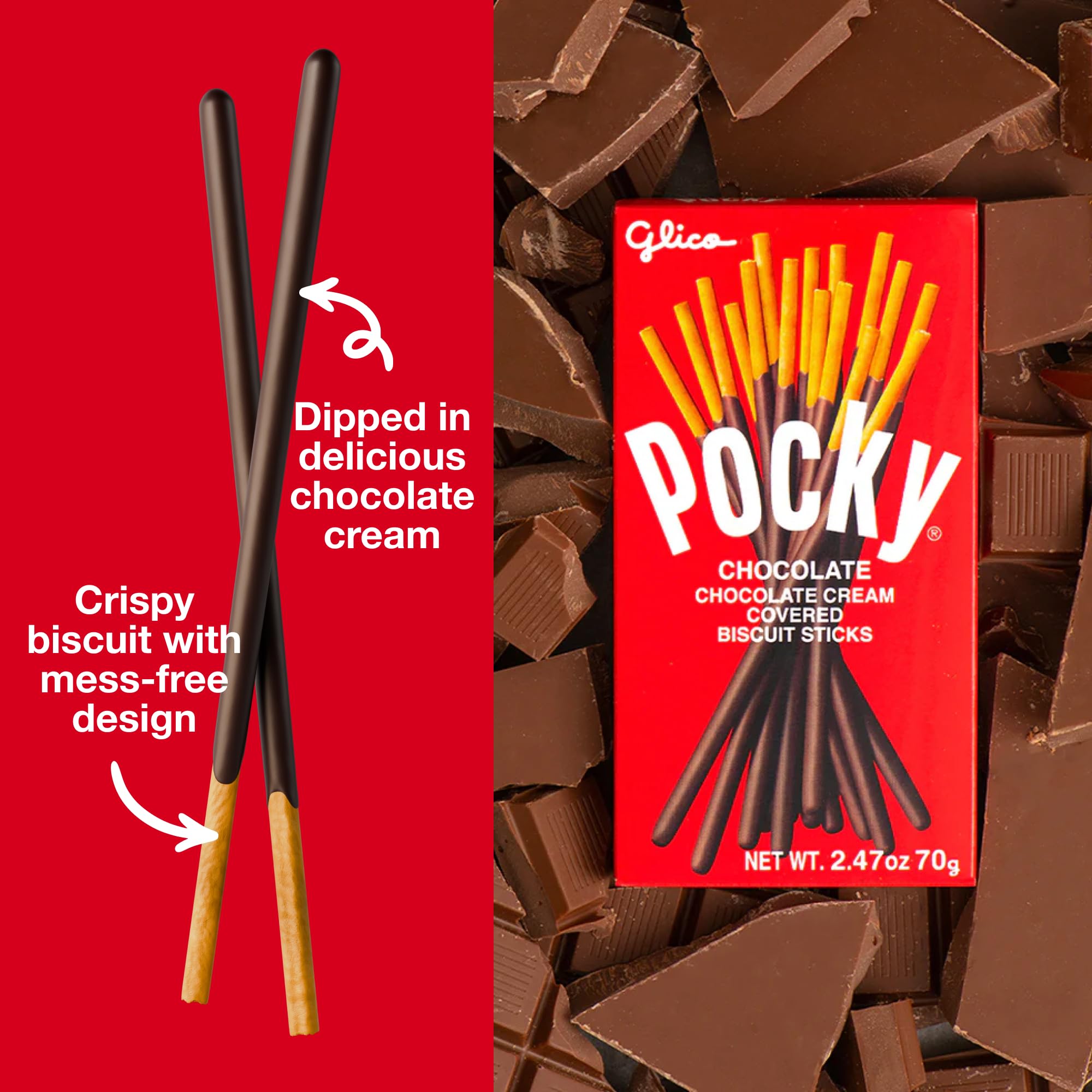 Pocky Biscuit Stick, Chocolate, 2.47 Ounce (Pack of 10) by Pocky