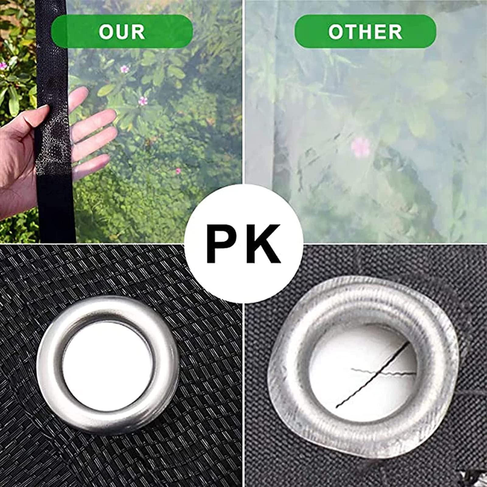 Zewnętrzne płócienne panele boczne do ogrodu, na patio, werandę, wodoodporna, izolacja termiczna, plandeka z oczkami, 5 x 2,5 m, idealne dla prywatności i ochrony