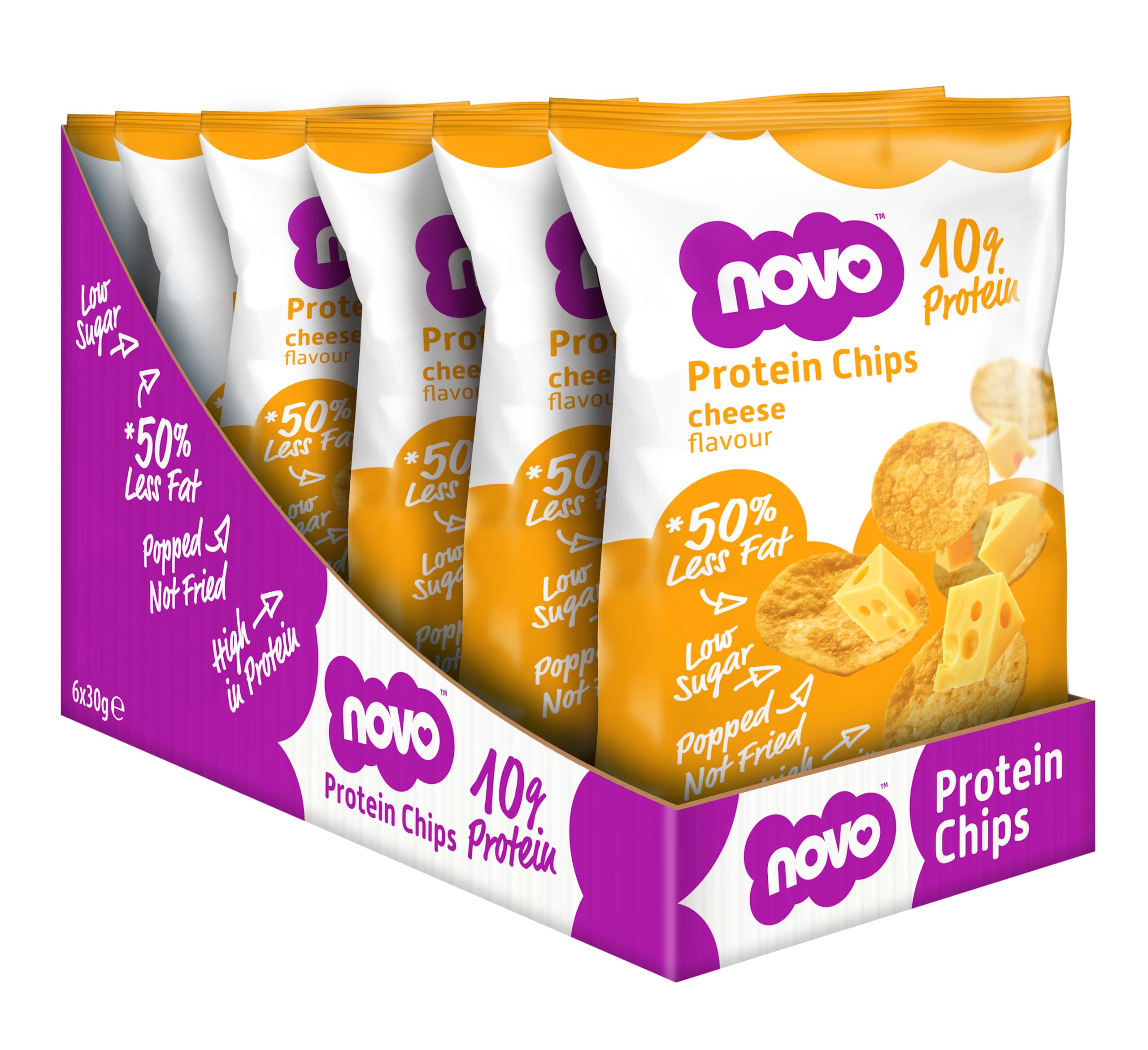 Novo Nutrition Protein Chips Cheese (Box of 6 x 30g)