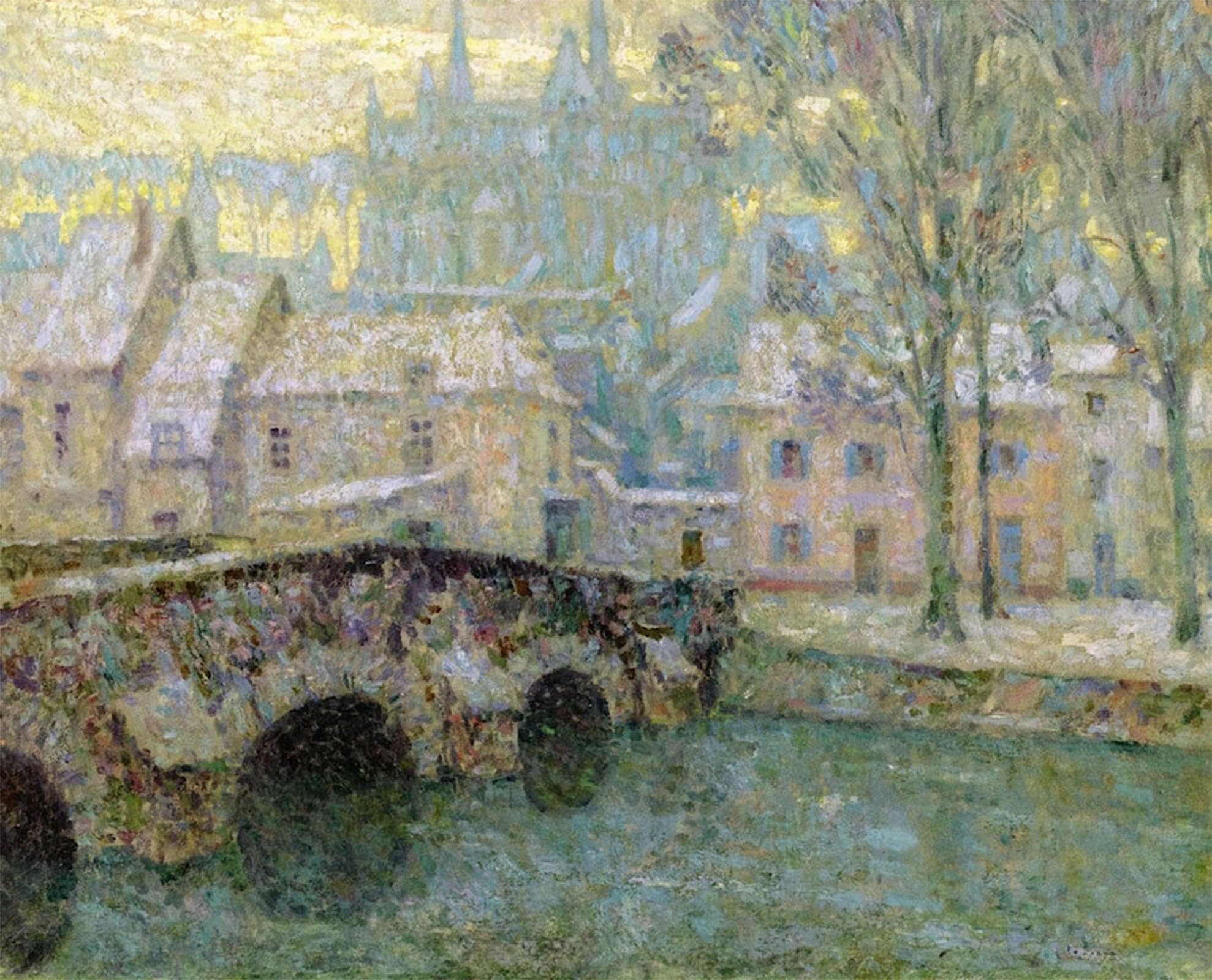 ARTXLXXBN Famous Art Print Poster Vintage Wall Art Snow Chartres by Henri Le Sidaner Canvas Art Poster for Home Decor 60x90cm