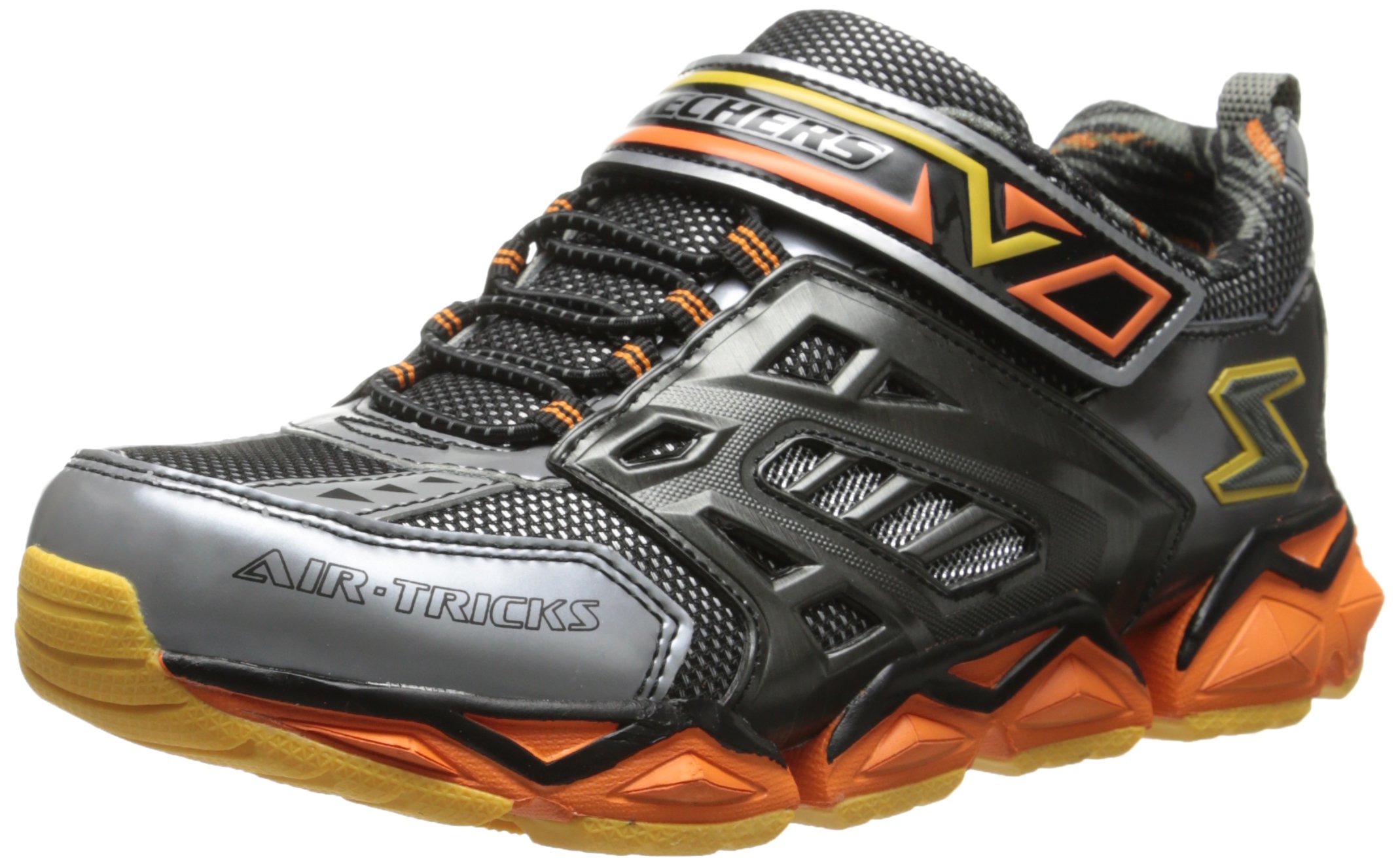 Skechers Kids 95826L Receptor Sneaker (Little Kid/Big Kid),Charcoal/Orange,11 M US Little Kid