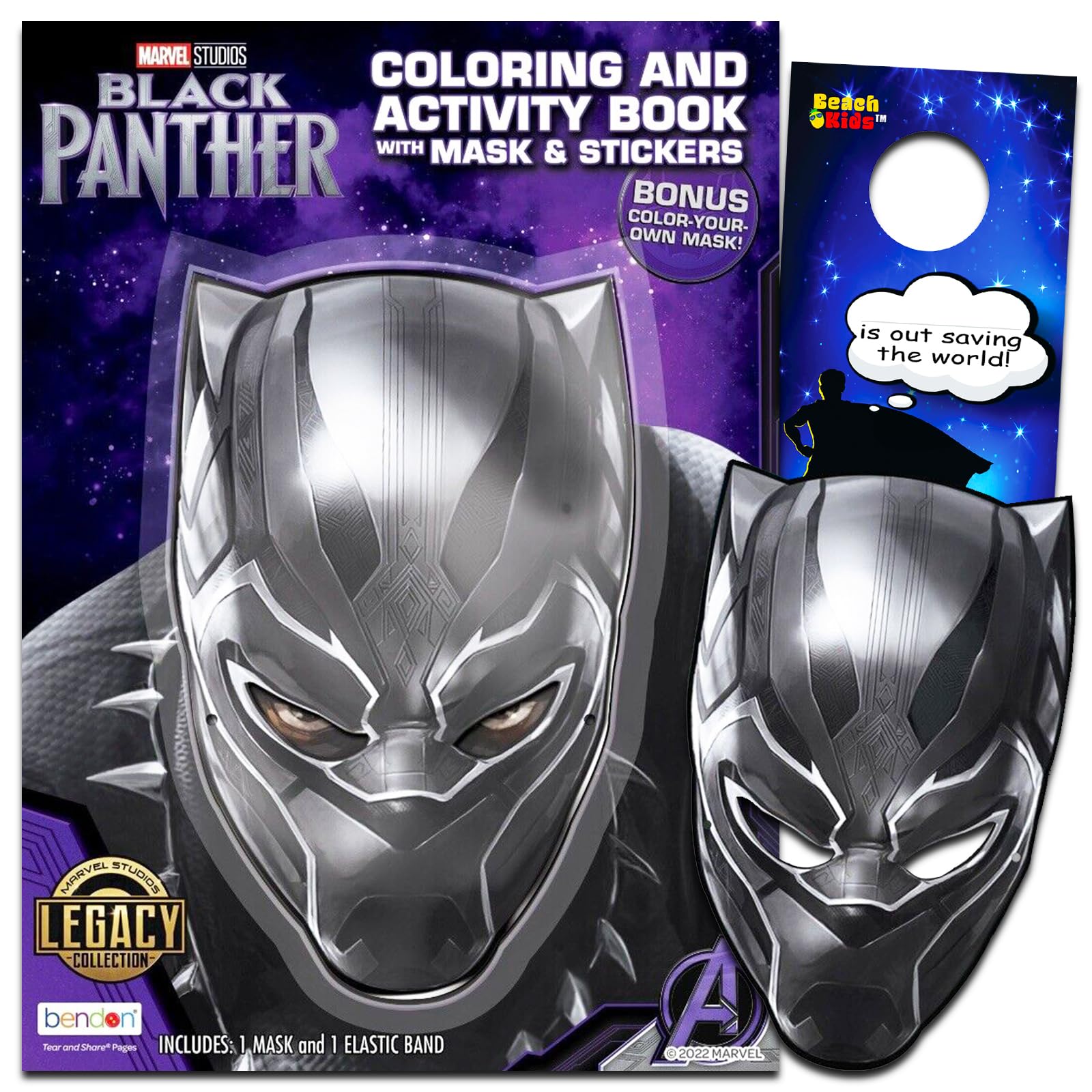 Marvel Black Panther Coloring Book Set for Kids Ages 4-8 - Activity Book with Mask, Stickers & More