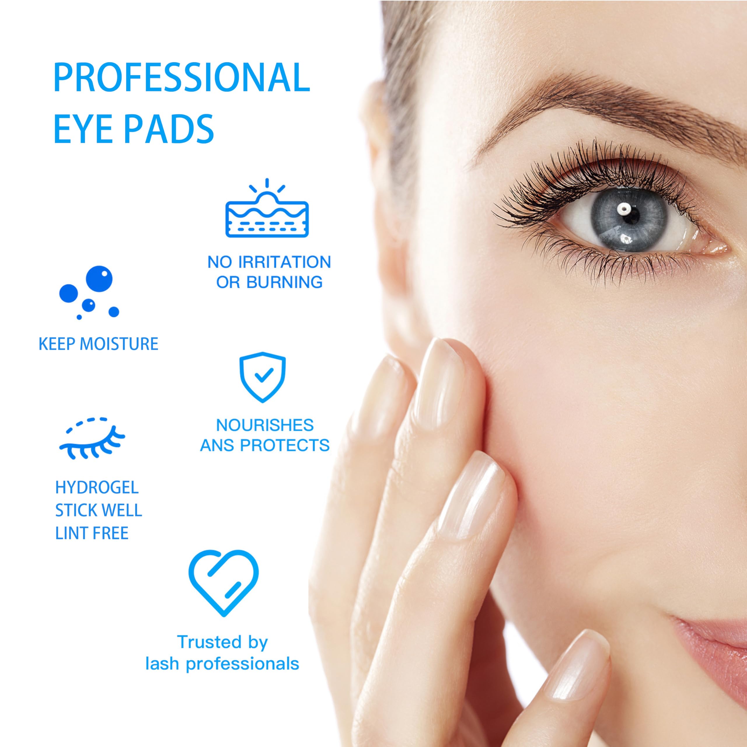 100 pares de almohadillas de ojos para extensiones de pestañas, 100% gel de hidrogel de aloe vera natural para debajo de los ojos, sin pelusas, se adhiere bien, se adapta a la mayoría de 2