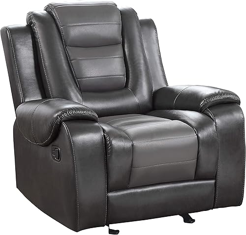 Miniatura 10 de Lexicon Asiento de cine en casa, sofá biplaza reclinable deslizante manual con consola central, portavasos, sillón reclinable doble de 2 asientos