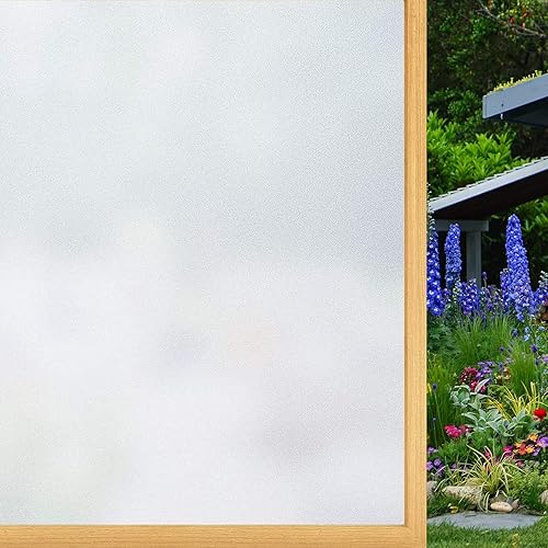 WochiTV Película de privacidad para ventana sin pegamento, tinte opaco esmerilado para ventana, para el hogar, bloqueo UV, control de calor,