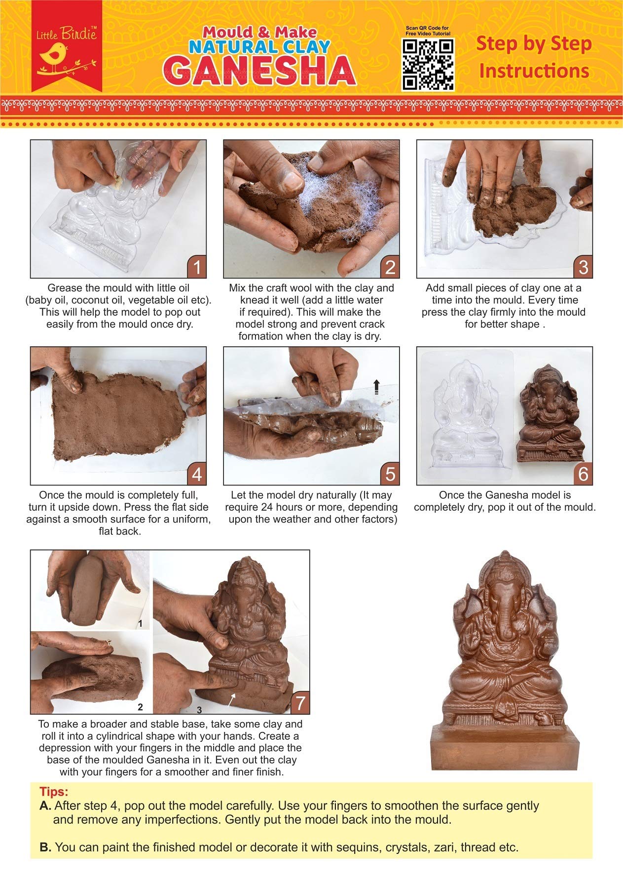 Buy Itsy Bitsy Natural Clay Ganesha Idol Mould and Make DIY Kit