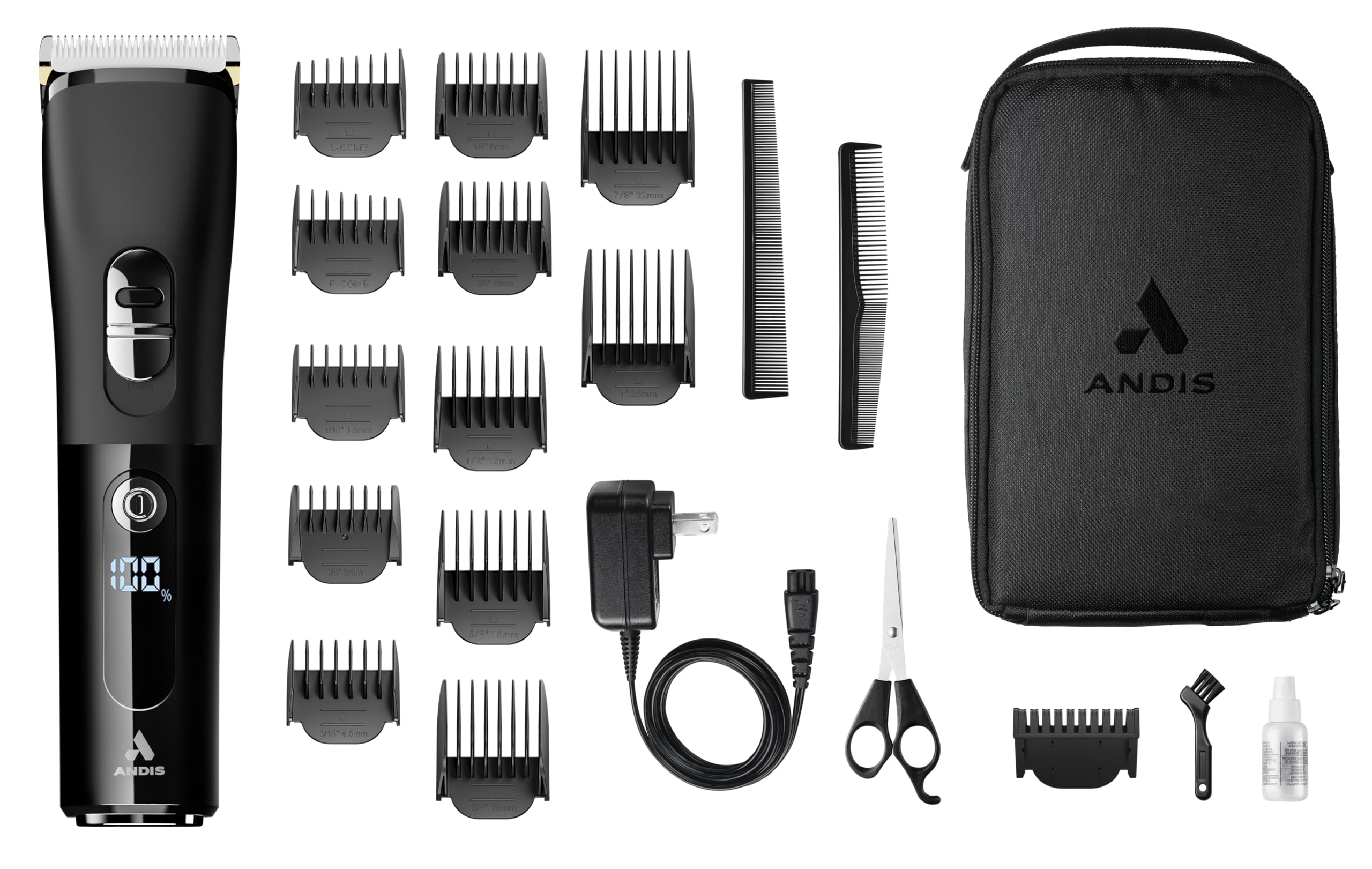 Andis enVISION Cordless Hair Clipper, 21-Piece Kit, Adjustable Blade