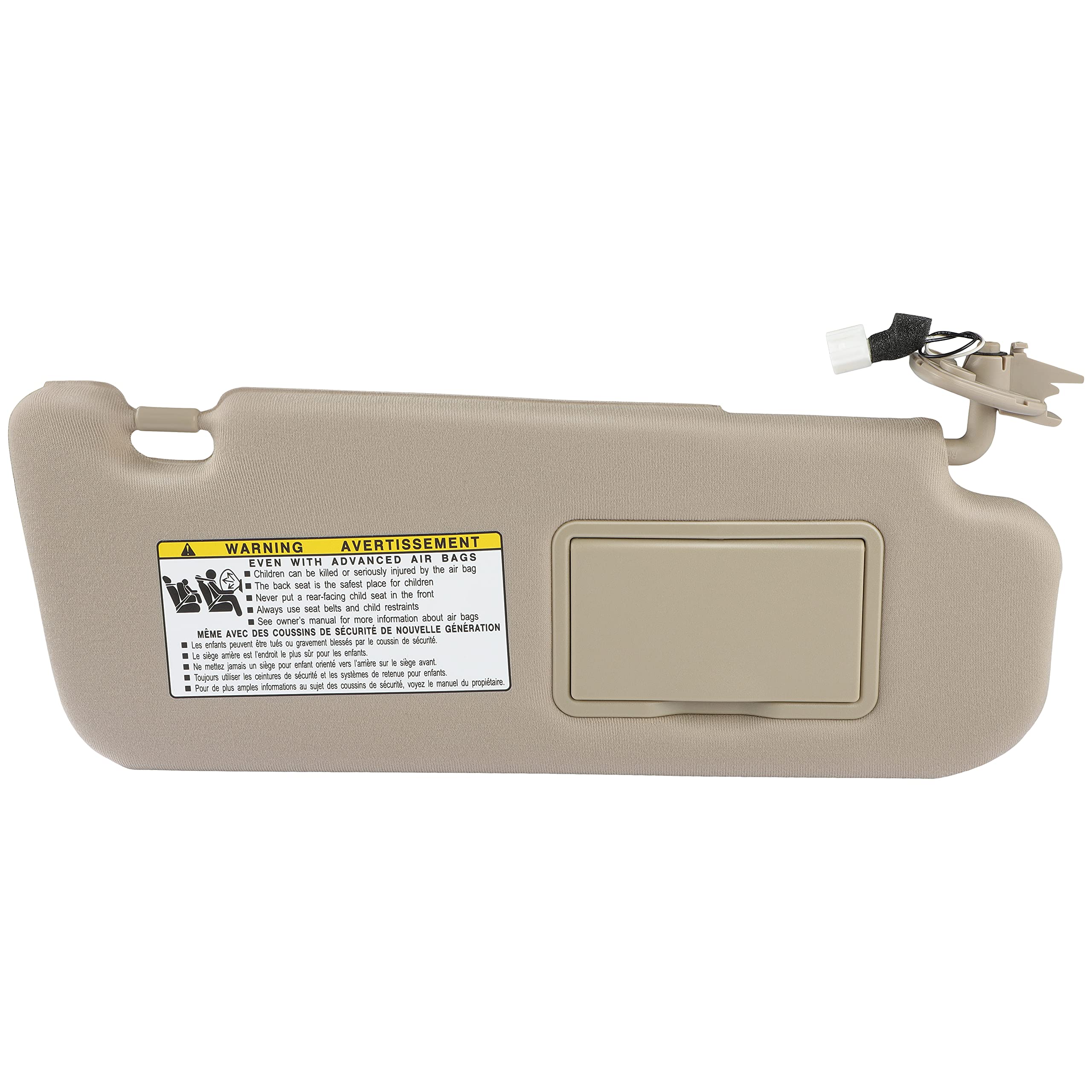 SCITOO Right Passenger Side Beige Car Sun Visor Assembly Replacement fit for 2006-2008 for Hyundai Sonata with Sunroof