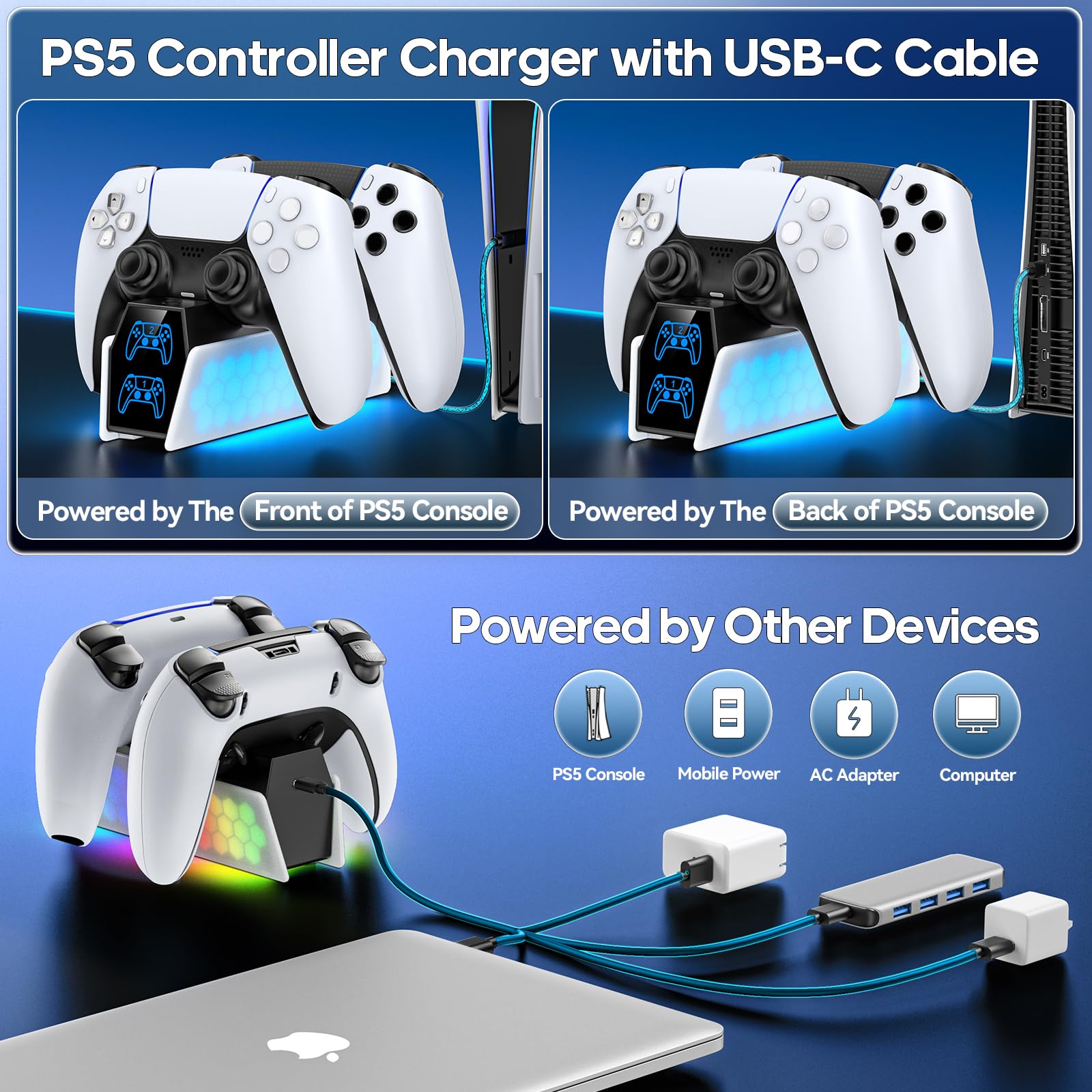 Amazon.co.jp: PS5 コントローラー 充電 スタンド 2台同時充電 KDD 