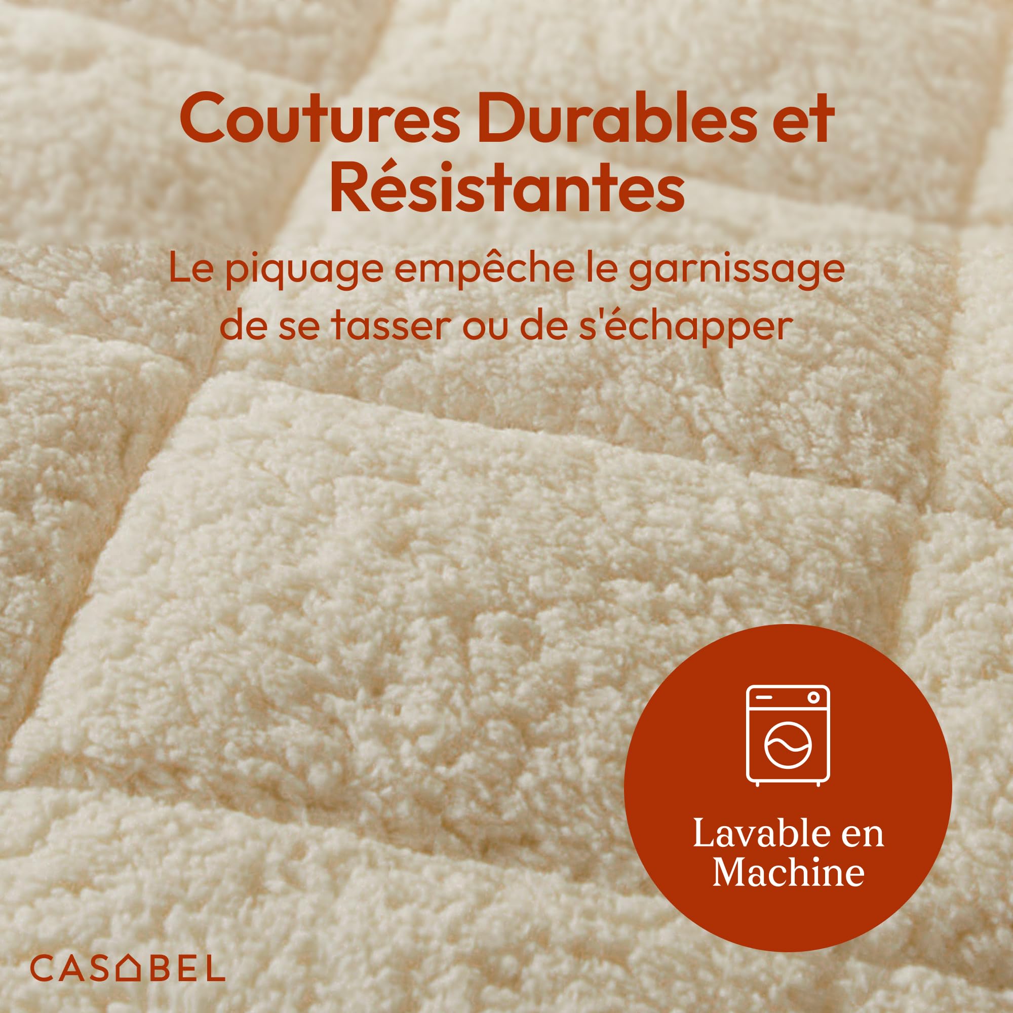 CASABEL Couette Hiver Ultra Chaude Sherpa 600g/m², 220x240cm, Taupe