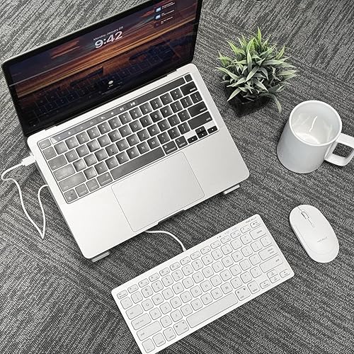Miniatura 7 de Macally Pequeño teclado USB C - Teclado Apple con cable compatible con Plug & Play para Mac Mini, MacBook ProAir, iMac, iPad, Windows, Chromebook