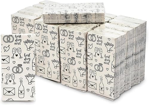 Pañuelos faciales con temática de boda, paquete de 24 unidades, 3 capas, tamaño de viaje, recuerdos de fiesta, 240 unidades en total