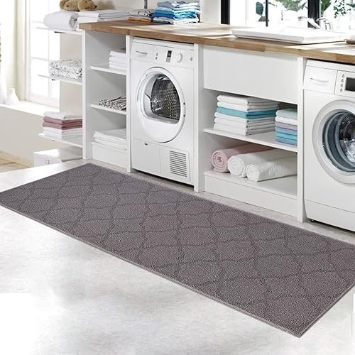 Cekene Alfombra antideslizante para pasillo de 2 x 8 pies, con respaldo de goma, lavable, de granja, de pelo bajo, alfombra de cocina, alfombra de