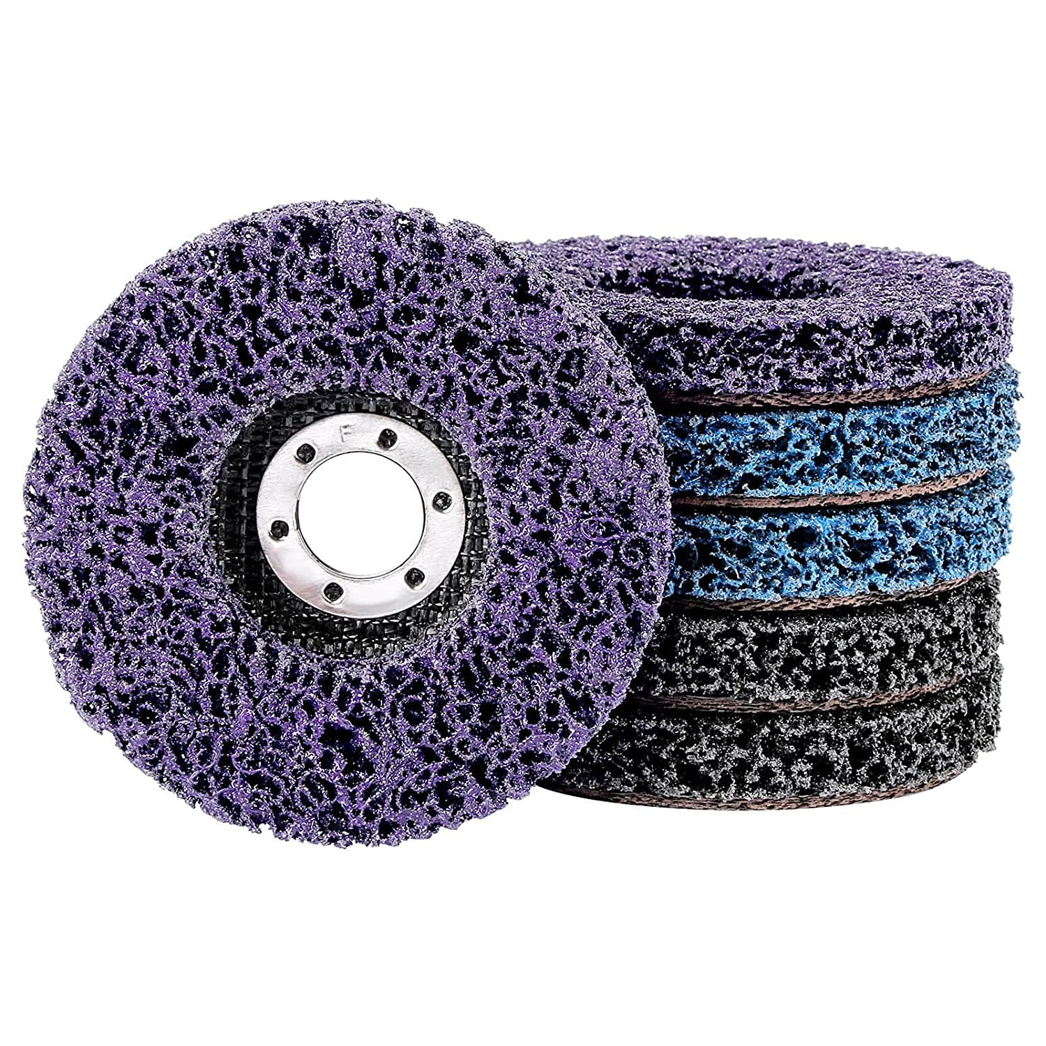 GOODWAY Reinigungsscheiben Set │ 5 Stück MIX │ CSD Schleifscheiben Ø 125 mm │ Grobreinigungsscheiben für Rostentfernung, Schweißnähte & Oberflächenreinigung │ Entfernt Lack, Farbe, Oxidation & Rost