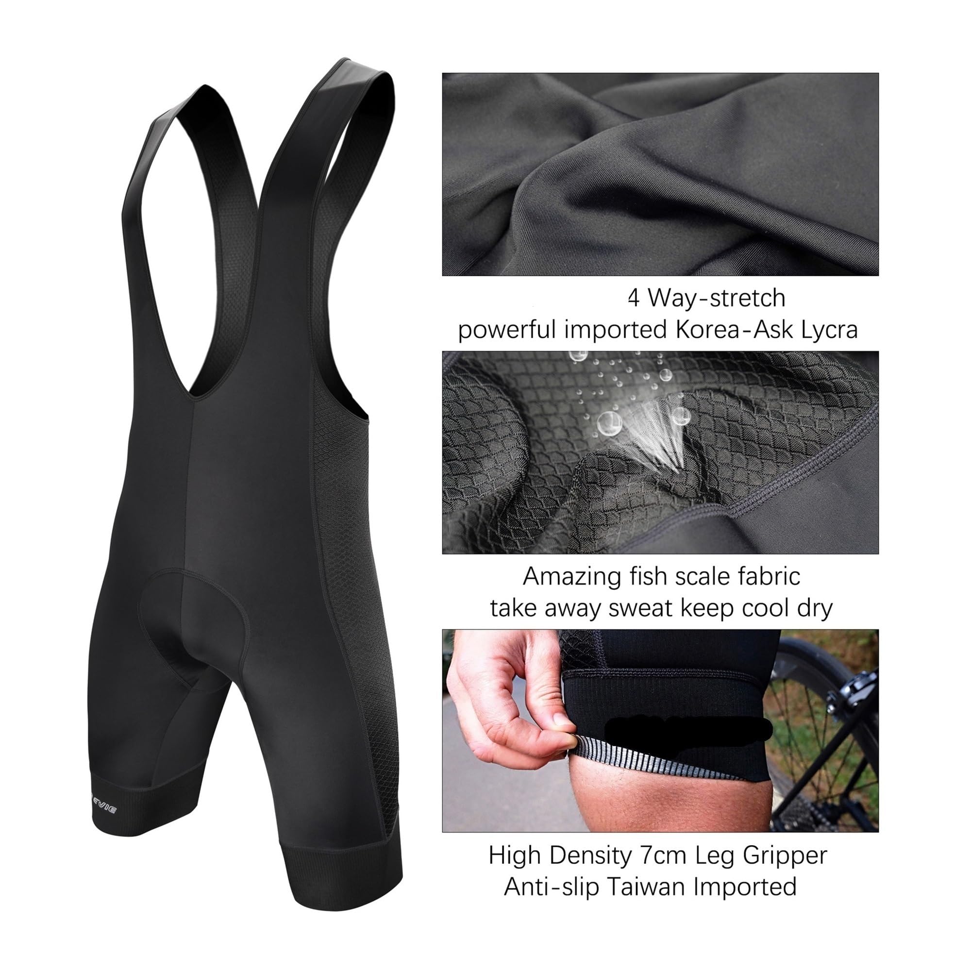 Pantaloncini da Ciclismo con Bretelle Uomo Fondello in Gel