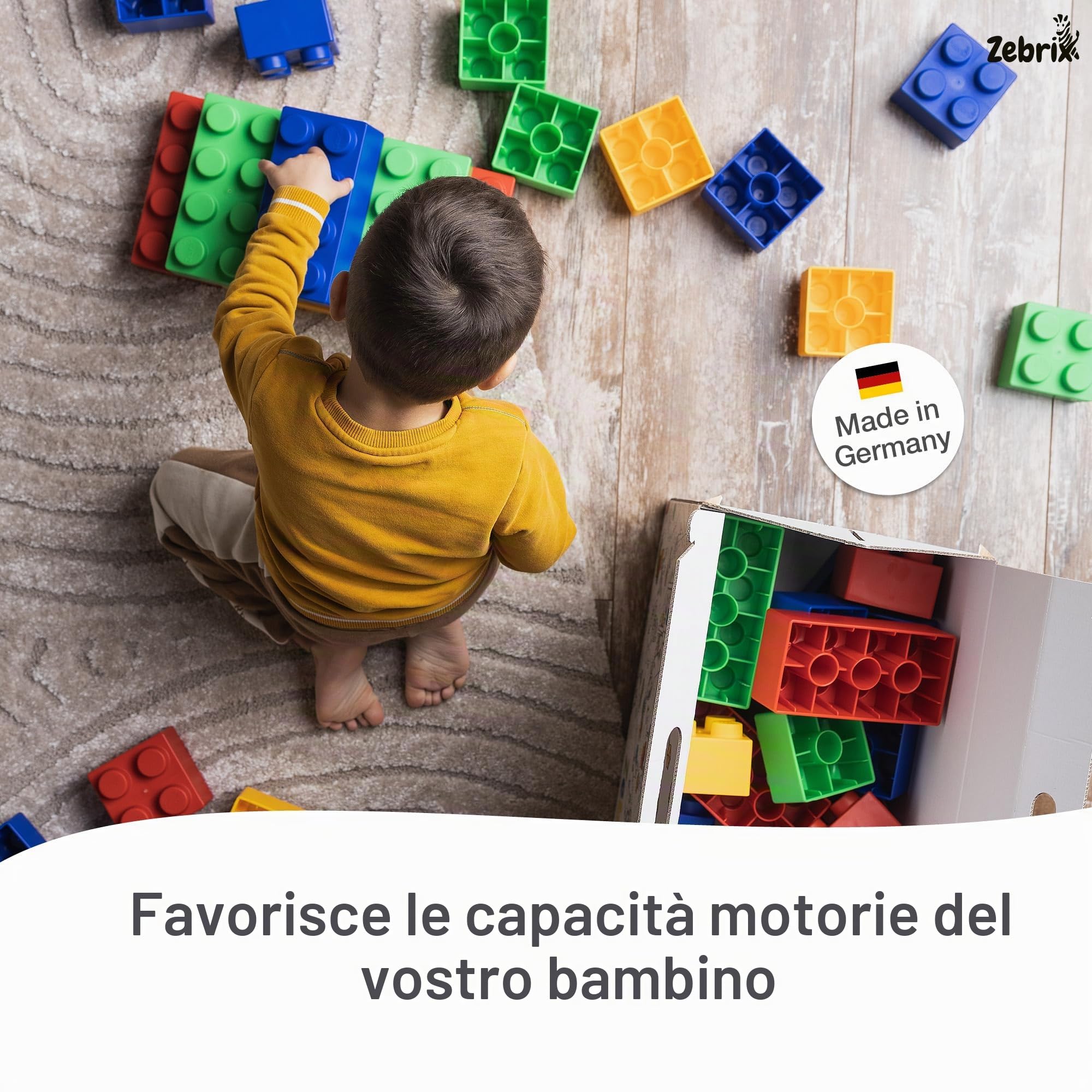 XXL 25 Mattoncini A Incastro, 7 Colori, Grandi Mattoncini In Rosa, Azzurro, Arancione, Rosso, Verde, Blu E Giallo, Per Neonati E Bambini, Made In Germany